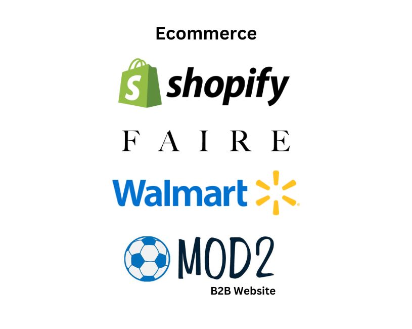 Shopify, Faire, Walmart, & Mod2 Logos